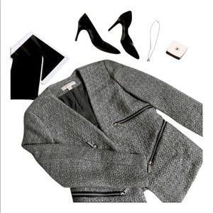{michael kors} tailored gray zip jacket